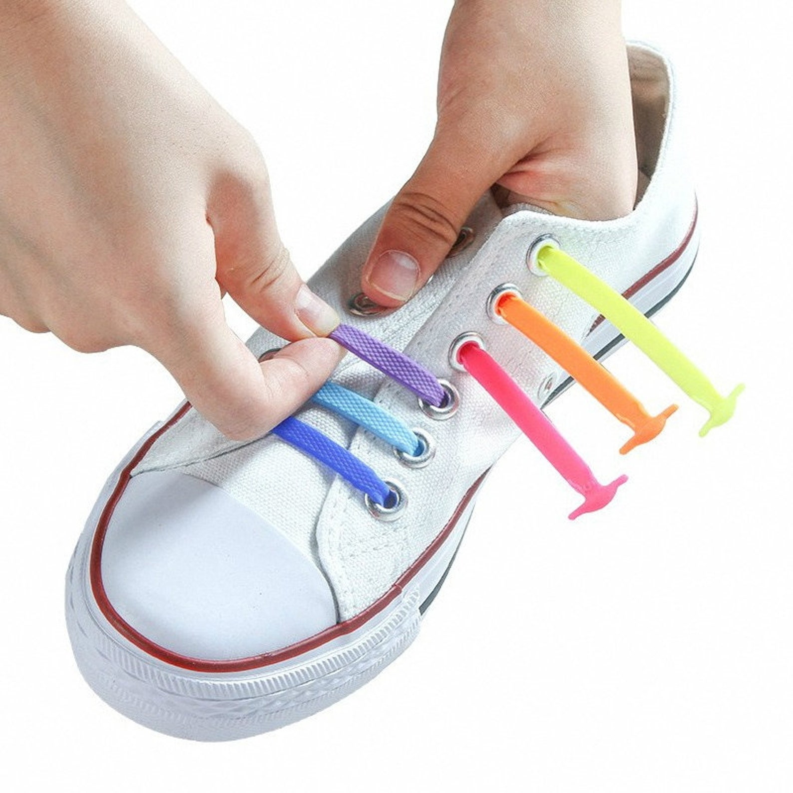16Pcs/Set Silicone Elastic Shoelaces Special No Tie Shoelace Etsy