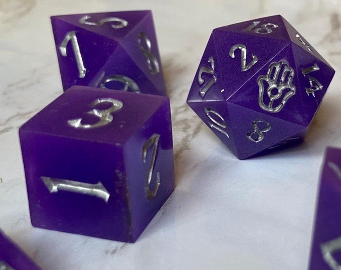 Jellyfish Journey - Sharp DnD Dice - Glitter - Handmade resin dice set for Tabletop Gaming - Dungeons & Dragons, Pathfinder, Cthulhu