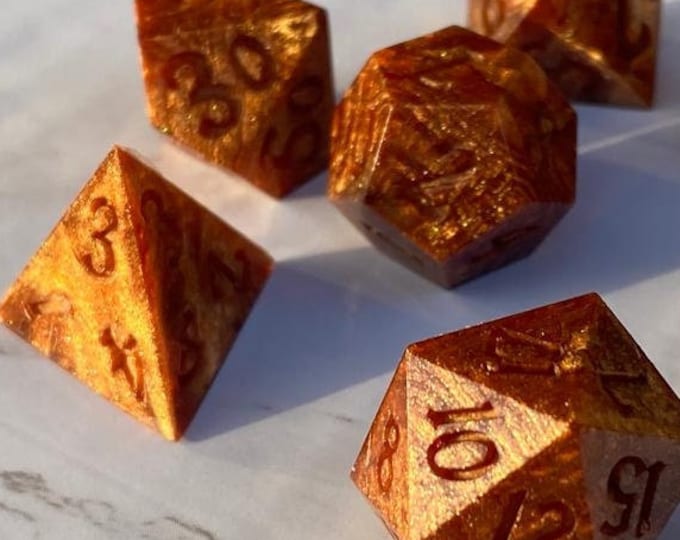 Dwarven Ore - Sharp DnD Dice - Opaque - Handmade resin dice set for Tabletop Gaming - Dungeons & Dragons, Pathfinder, Cthulhu, Cyberpunk