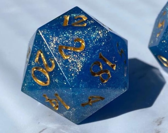 Midnight Sky - Sharp DnD Dice - Glitter - Handmade resin dice set for Tabletop Gaming - Dungeons & Dragons, Pathfinder, Cthulhu, Cyberpunk
