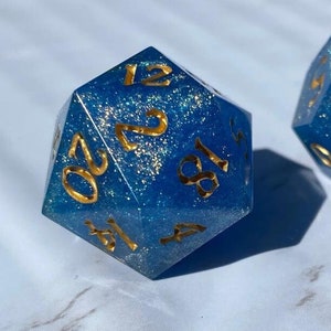 Midnight Sky - Sharp DnD Dice - Glitter - Handmade resin dice set for Tabletop Gaming - Dungeons & Dragons, Pathfinder, Cthulhu, Cyberpunk