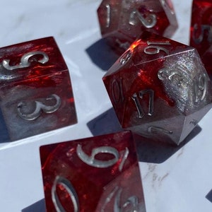 Barbarian's Blade Dice Set for DnD | 7 piece sharp edge resin dice set, handmade, custom | RPG dice, Dungeons and Dragons, D&D, Pathfinder