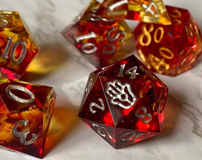 Artificer's Specimen Jar - Sharp DnD Dice - Clear - Handmade resin dice set for Tabletop Gaming - Dungeons & Dragons, Pathfinder, Cthulhu