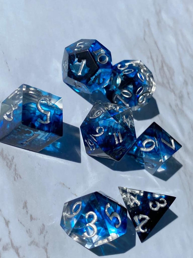 Oil Ocean Sharp Dnd Dice Clear Handmade Resincast Dice Etsy UK