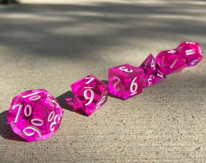Revival Ritual - Sharp DnD Dice - Clear - Handmade resin dice set for Tabletop Gaming - Dungeons & Dragons, Pathfinder, Cthulhu, Cyberpunk