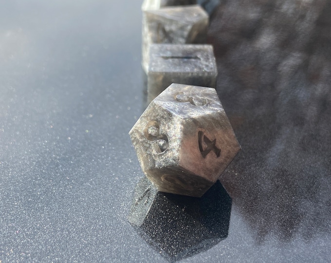 Iron Born - Sharp DnD Dice - Opaque - Handmade resin dice set for Tabletop Gaming - Dungeons & Dragons, Pathfinder, Cthulhu, Cyberpunk