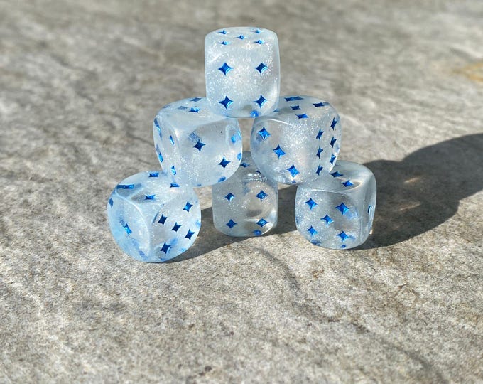Misty Visions - Rounded DnD Dice 12mm Mini D6s - Clear - Handmade resin dice set for Tabletop Gaming - Dungeons & Dragons, Pathfinder
