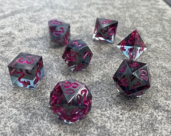 Zon-kuthon's Shadow | Handmade Resin Polyhedral Dice Set for Tabletop Games, RPGs, D&D, Pathfinder, Cyberpunk, Cthulhu