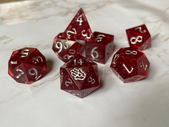  DND Dice Set,Dungeons And Dragons Dice Set,Handmade Sharp  Edge 7 Resin D&D Die For DND Dungeons And Dragon Game