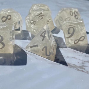 Misty Visions Dice Set for DnD | 7 piece sharp edge resin dice set, handmade, custom | RPG dice, Dungeons and Dragons, D&D, Pathfinder