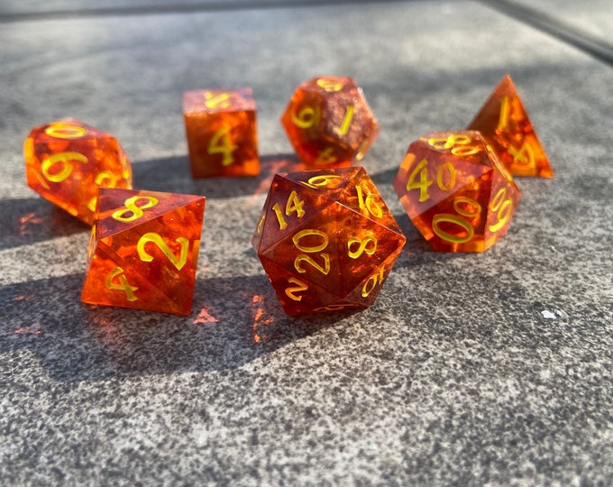 Arcanist's Apprentice Dice Set for DnD | 7 piece sharp edge resin dice set, handmade, custom | RPG, Dungeons and Dragons, D&D, Pathfinder