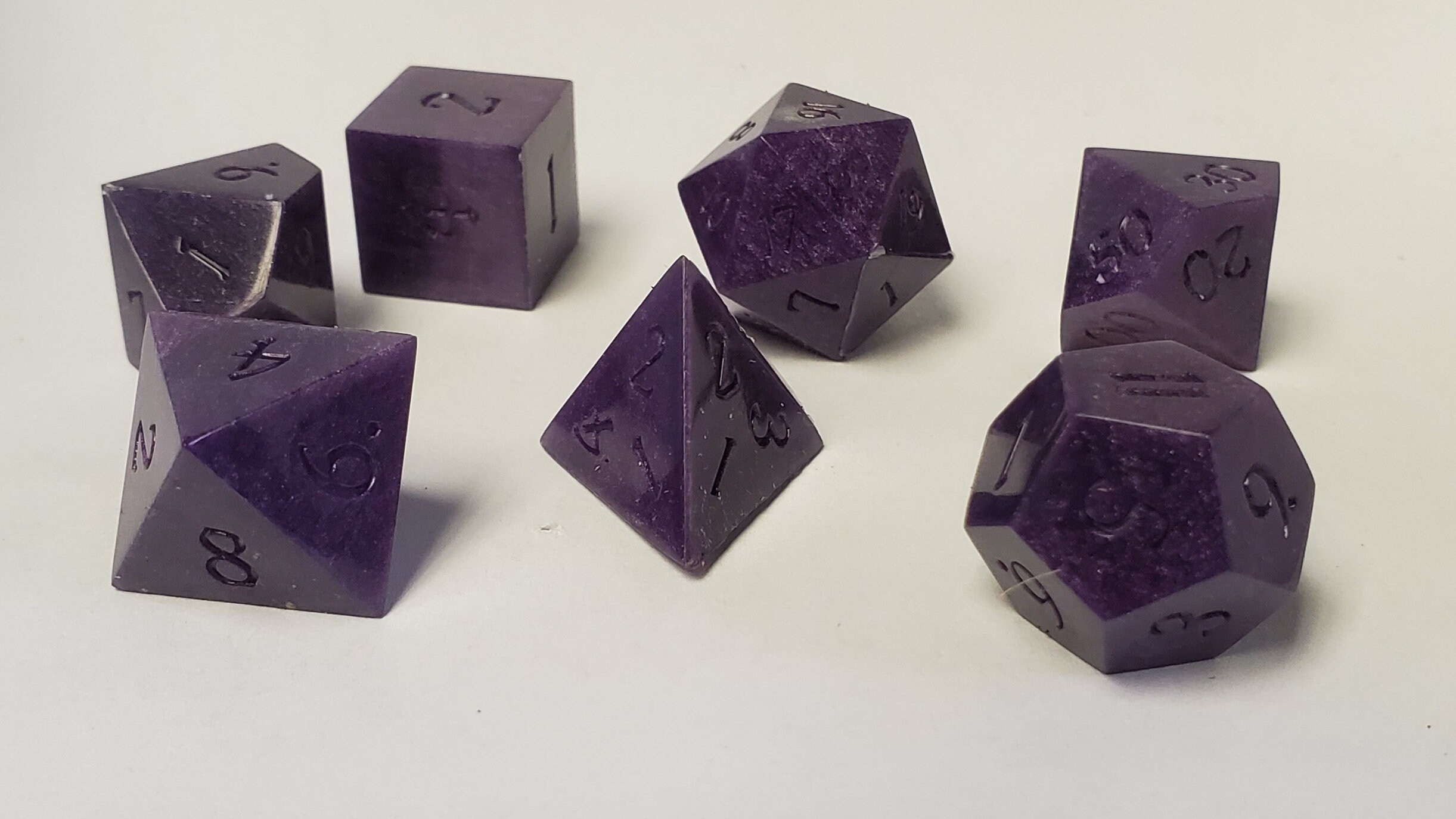 Purple Sharp DnD Dice Opaque Handmade resincast dice Etsy