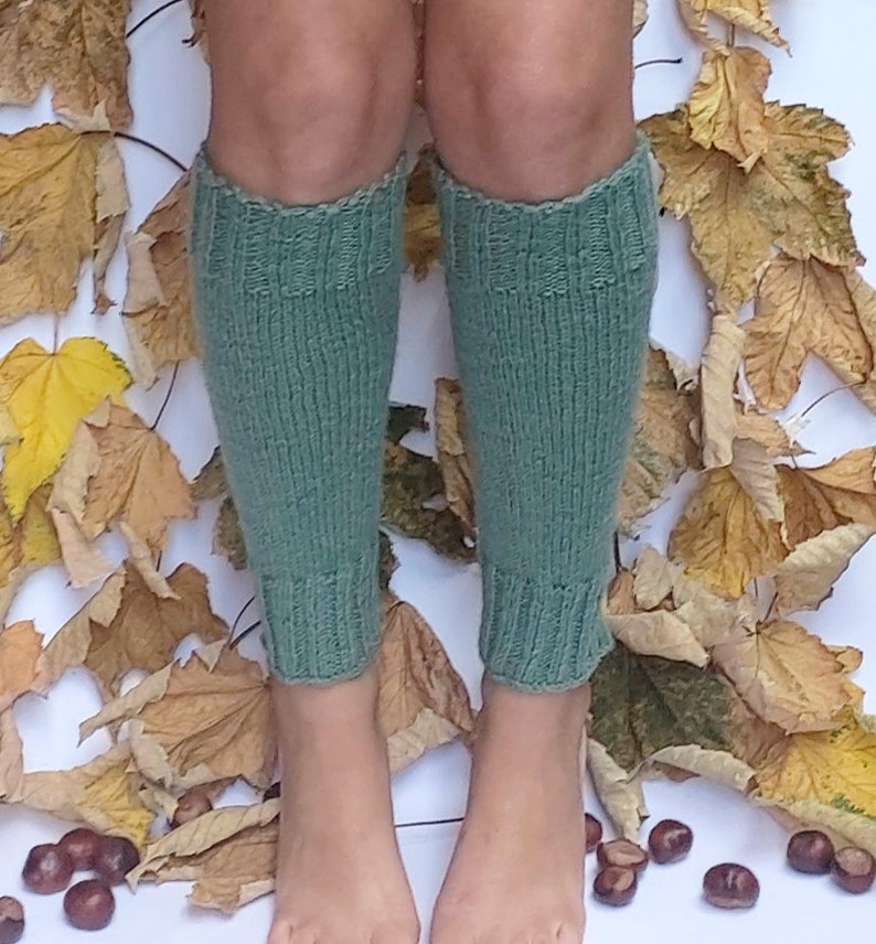 Leg warmers Green leg warmers Knit wool leg warmers Wool socks Etsy
