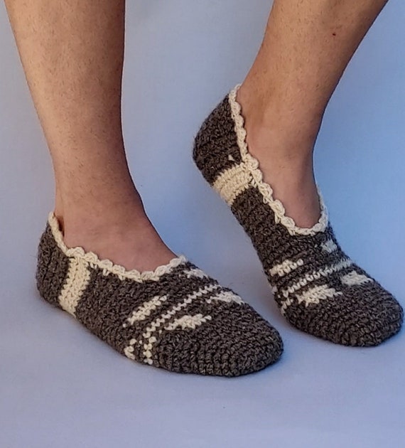 Men Wool Slipper Hand Knitted Slipper Organic Wool Slippers Etsy