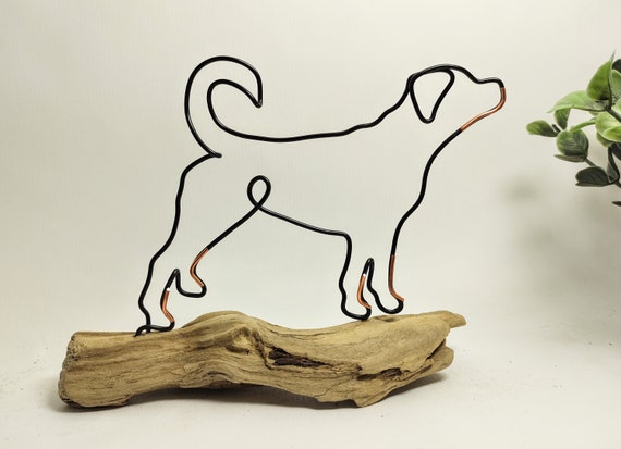 Rottweiler, statue de chien sur une base en bois, édition limitée Art Dog FR | UK