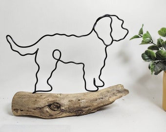 Handmade Wire Cockapoo On Driftwood Home Decor Dog Gifts Dog Presents Wire Art Decoration Personalised Gift For Dog Lovers Dog Puppy Owners