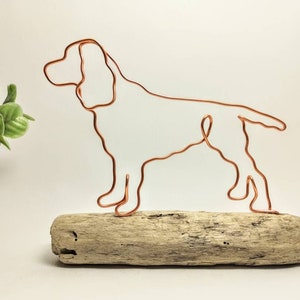 Handmade Wire Working Cocker Spaniel on Driftwood, Home Decor, Dog Gifts, Wire Art Decoration, Personalised Gift for Dog Lovers