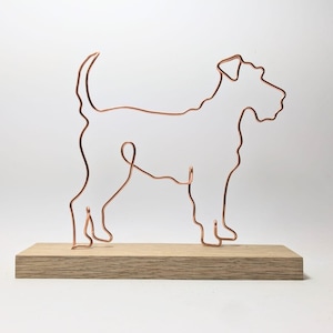 Handmade Wire Irish Terrier on Driftwood: Dog Lover Gift