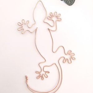 Handmade Wire Gecko Wall Art, Lizard Home Decor