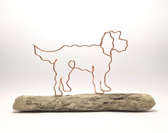 Wire Cockapoo on Wood: Personalised Dog Lovers Gift