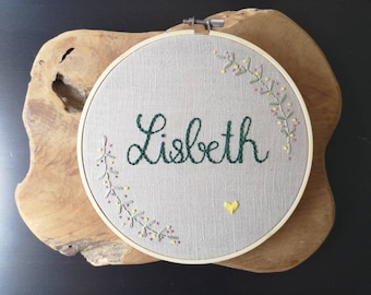 Personalized embroidery frame for birth or birthday