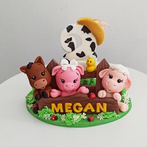 En lada med djur topping Fondant Bondgårdsdjur Bondgårdsset Fondant Bondgårdsset