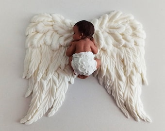 Baby on wings Baby on the cross Little angel Cake Topper Baby Shower baptism girl topper Christening topper Christening baptism cake topper