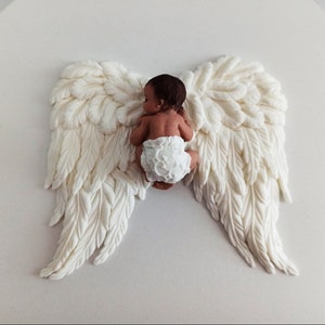 Baby on wings Baby on the cross Little angel Cake Topper Baby Shower baptism girl topper Christening topper Christening baptism cake topper