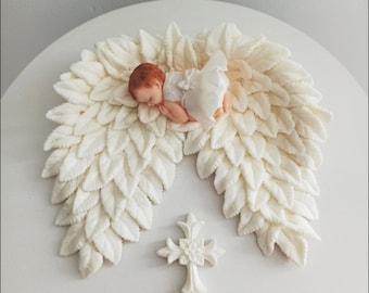 Baby on wings Little angel Cake Topper Baby Shower baptism girl topper Christening topper Christening baptism cake topper