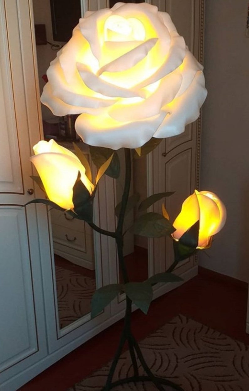 Rose Floor Lamp. Bedside Lamp. Girls room lighting. living Etsy