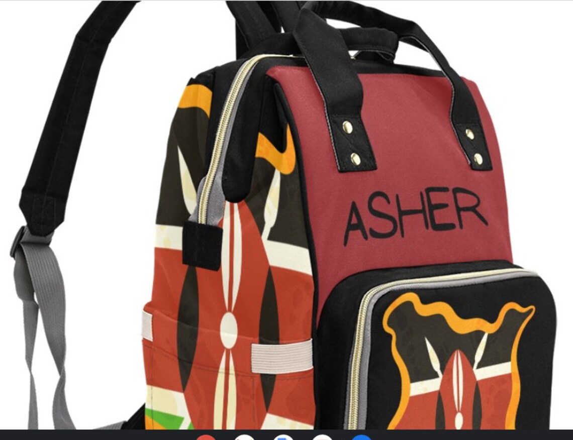 Kenyan Baby Gift Includes Diaper Bag W/kenya Flag Design Customizable