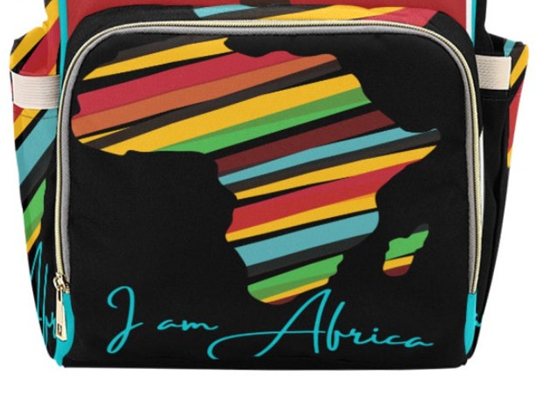 Designer Baby Bag Diaper Bag w/ African Design Custom African Baby Backpack Unisex Baby Shower Gift Ideas image 5