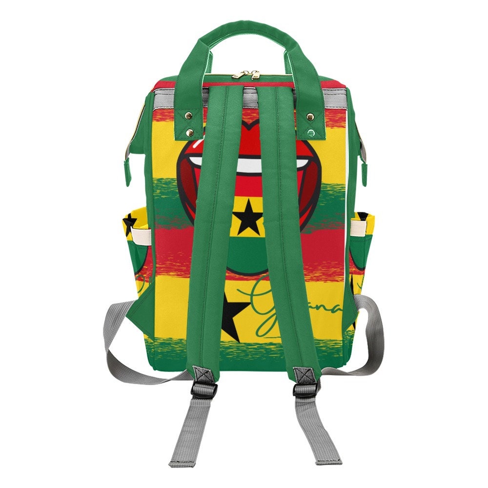 Ghanaian Pride Baby Diaper Bag W/ Fun Ghana Flag Design Customizable
