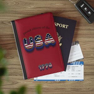 Funda para pasaporte de EE. UU., funda patriótica para ciudadanos estadounidenses, accesorio del 4 de julio, billetera roja, regalo para viajeros, protector de pasaporte