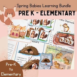 Spring Babies PRESCHOOL - EARLY ELEMENTARY Learning Pack, Spring Preschool Activities, Homeschool Unit Printables
