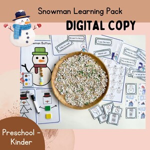 Snowman Learning Pack, Winter Preschool Activities, Homeschool Unit Printables, Toddler Winter Learning Activities