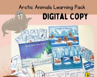 Arctic Animals Learning Pack, Winter Preschool Activities, Homeschool Unit Printables, Toddler Winter Learning Activities