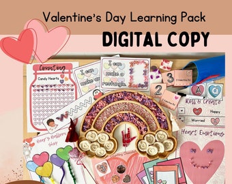 Valentine's Day Learning Pack, Homeschool Printables, Sensory Play, Valentine's Day Preschool, Preschool Printables