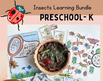 Insect PRESCHOOL Learning Pack, Spring Preschool Activities, Homeschool Unit Printables, Toddler Spring Learning Activities