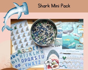 Shark Learning Pack, Summer Printables, Preschool Activities for Summer, Homeschool Unit
