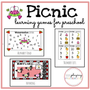 Picnic Preschool Printable Learning Activity Pack Homeschool | Etsy
