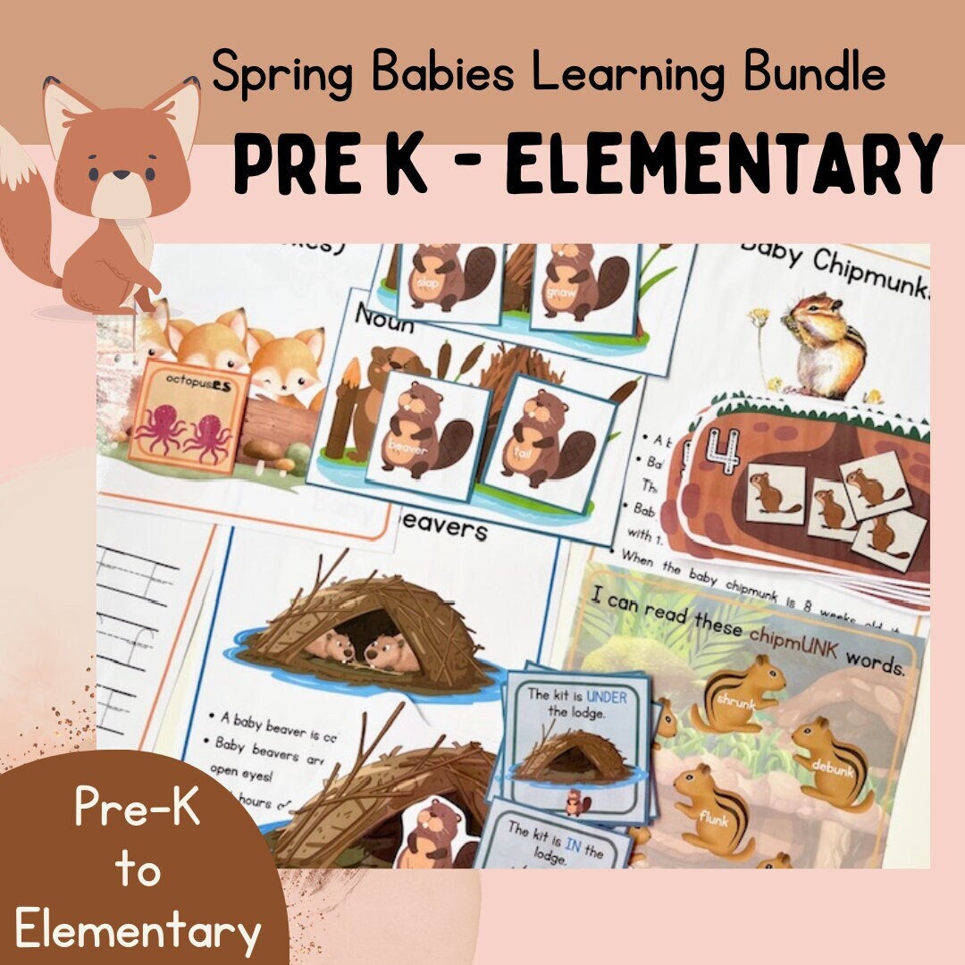 Spring Babies PRESCHOOL - EARLY ELEMENTARY Learning Pack, Spring ...