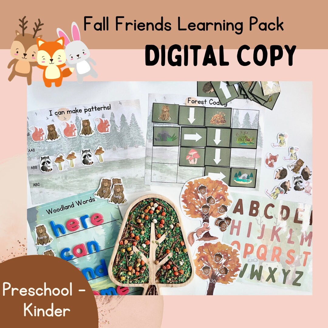Fall Friends Game Fall Friends Learning Pack, Homeschool Printables, Sensory Play, Fall ...