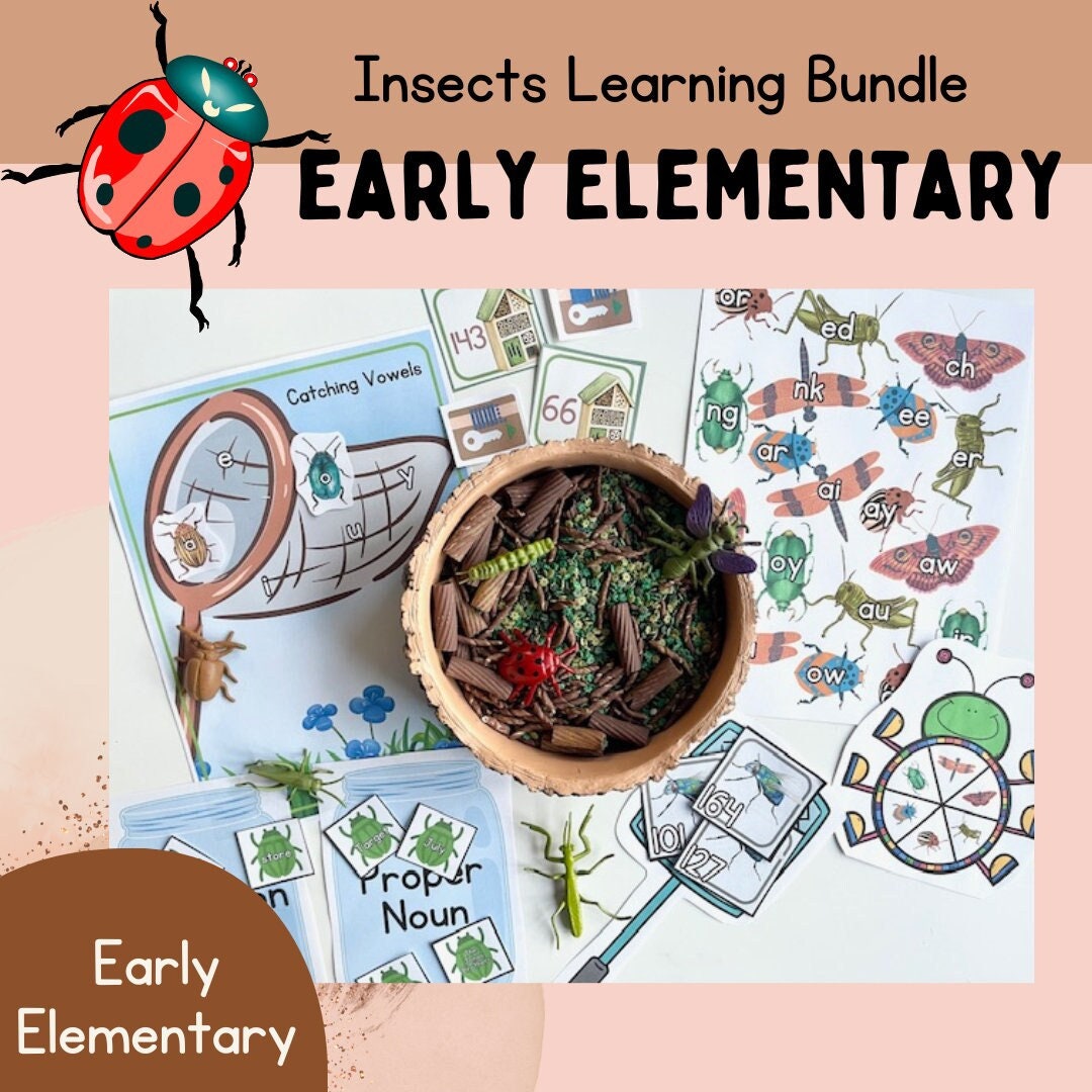 Insects EARLY ELEMENTARY Learning Pack, Spring Homeschool Activities ...