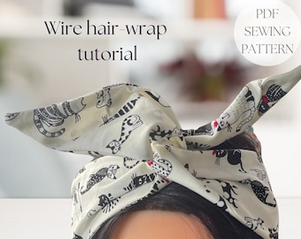 Wire hair wrap PDF sewing pattern