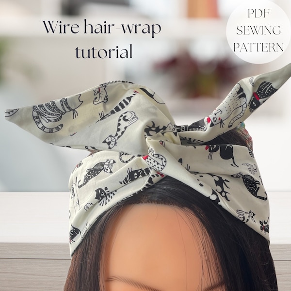 Wire hair wrap PDF sewing pattern