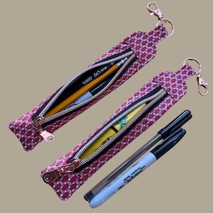 zip pen holder key-ring PDF pattern