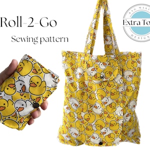 Roll-2-Go ,fold-away tote bag sewing pattern