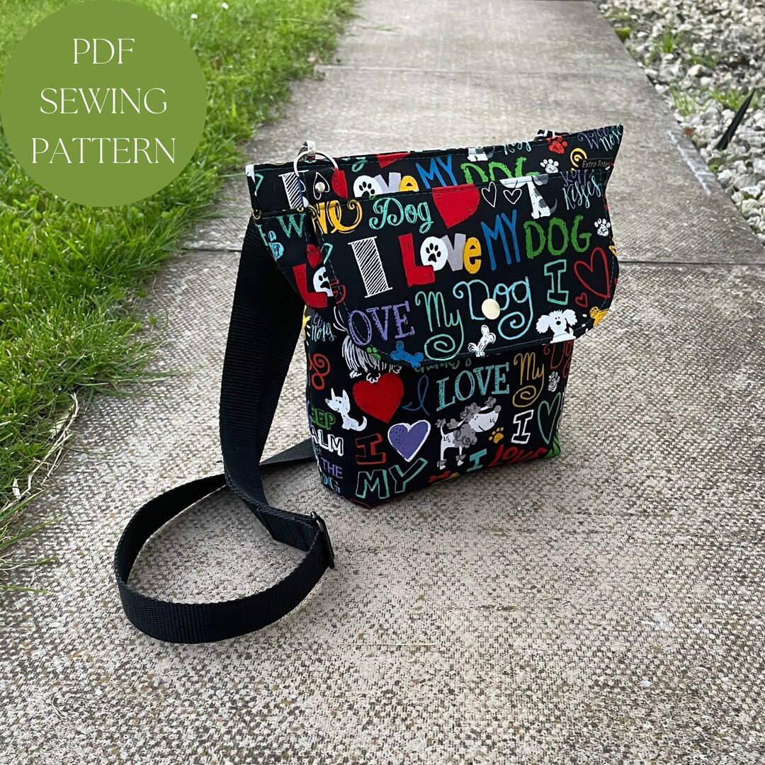 バッグ 90s Dog print Canvas bag Dog Bone & Paw Print Crossbody Bag – Cattail Cottage