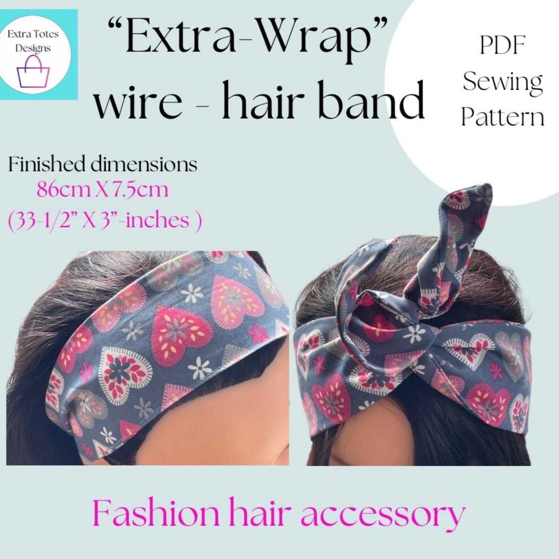 Wire Hair Wrap PDF Sewing Pattern Etsy